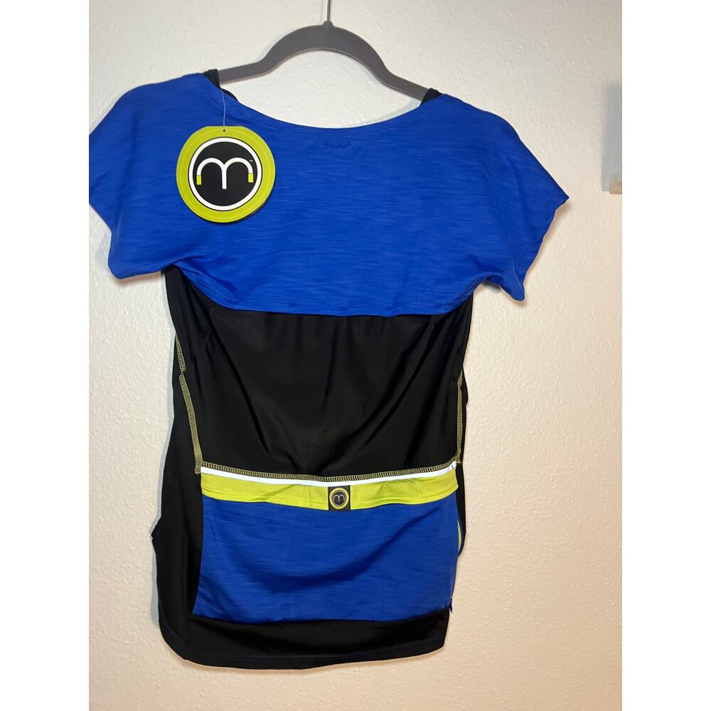 Moxie women's cycling co shirt top bicycle blue outdoor WICKING size small‎ - Picture 2 of 3